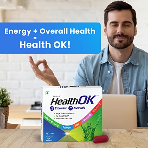 Image of Health Ok Multi Vitamin and Mineral Health Supplement (for Energy and Overall Health with added Immunity) Tablets (Pack of 5)