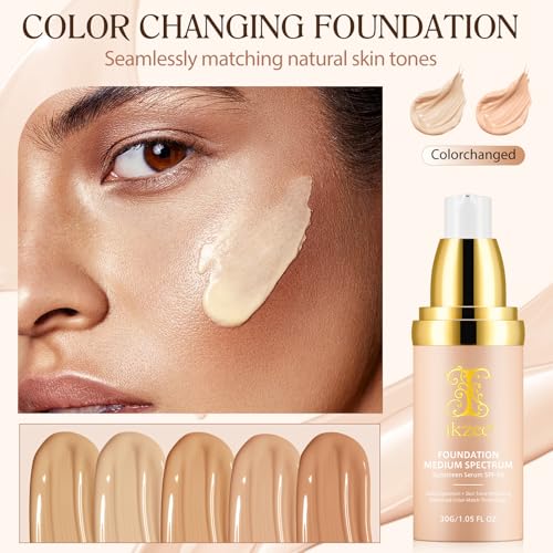 Color Changing Foundation Liquid Base Makeup Naturally Moisturizing Sunscreen Brightening Complexion Concealer Foundation 30ml