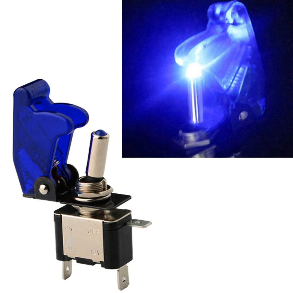 3 Interrupteurs à Bascule LED Bleu 12V 20A - Pour Voiture, Customisation Auto Et éclairage Auxiliaire