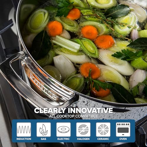 Viking Contemporary 3-Ply Stainless Steel Stock Pot, 8 Quart Soup Cooking Pot with Lid, Kitchen Cookware - Image 7