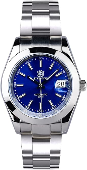 Steeldive SD1934 Water Ghost Men Automatic Mechanical Watches Sapphire Glass NH35 Stainless Steel Diver Watch Men, blue