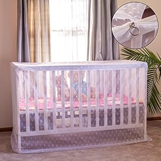 Artistic Baby Mosquito Net for Crib, with Bonus ebook, Storage Bag, Heart-Shaped Diamond