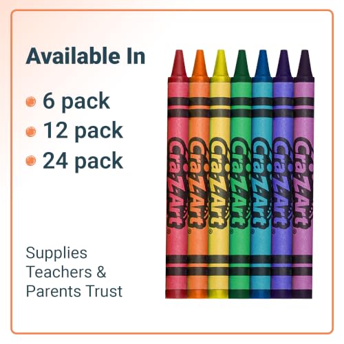 Image of Cra-Z-Art Washable Crayons, Bulk Pack, 24 Count, 6 Packs of Crayons, Bulk School Supplies for Classroom, Back to School Essentials