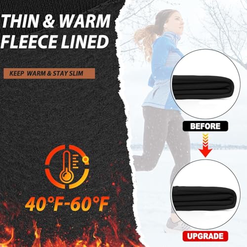 FuelMeFoot Thermo Leggings Damen Gefüttert Fleece High Waist Thermounterwäsche Warm Lang Strümpfhose Blickdicht Winter.01-Schwarz S/M