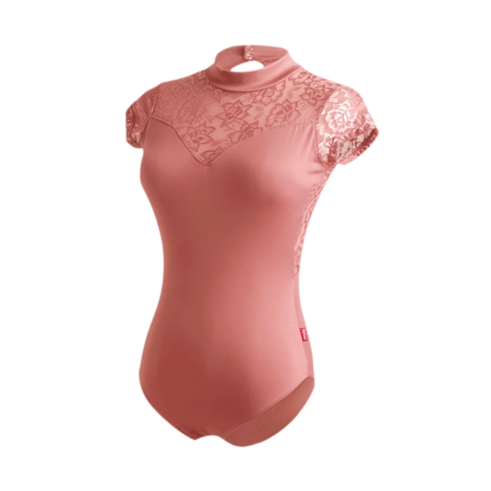 Justaucorps de Ballet Léotard de Sport Combinaison D'Entraînement Danse Conception Ajustée et Extensible pour Une Mobilité Complète Approprié, Rose Brun, XL