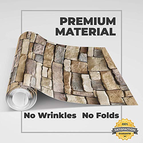 Yancorp 10ft Peel and Stick Wallpaper Stone Brick Contact Paper Waterproof Wall Paper Self-Adhesive Backsplash Decorative Wallpaper Wall Covering - Thumbnail 7