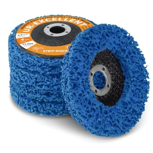 Ur-Excellent 4" x5/8'' Stripping Discs Rust Remover Wheel Remove Paint and Oxidation Poly Strip Wheel Disc Abrasive Angle Grinding Wheel - 5 Pack(Blue)