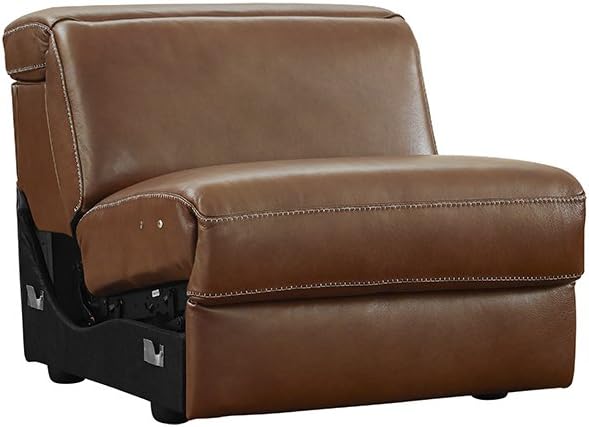 Messina Brown Leather Modular Reclining Armless Chair