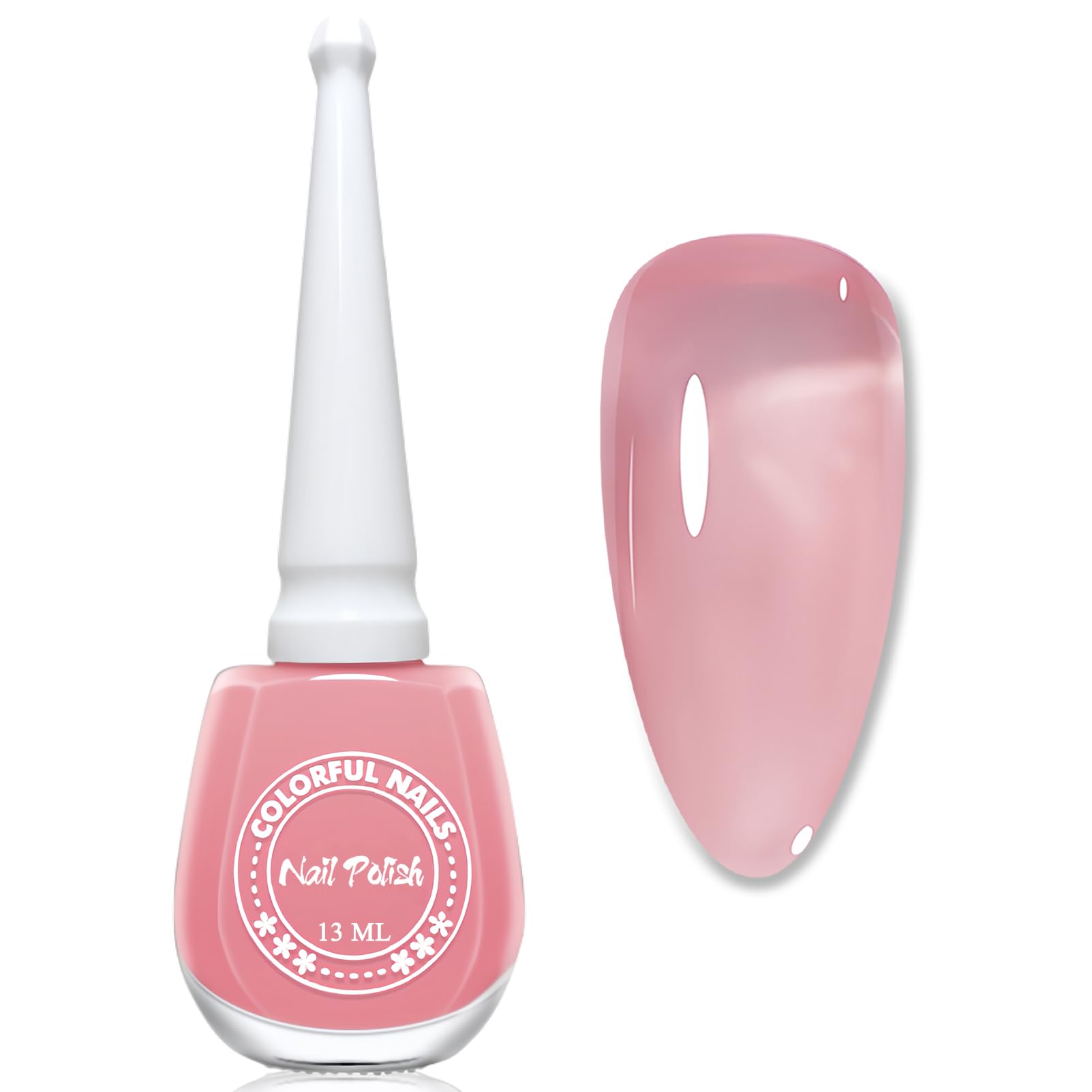 Nagellack Rosa Transparent, 13 Ml Schnelltrocknender Nagellack Langanhaltend, Natürlich Nude Rosa Jelly Nagelack, Regular Nail Polish Ohne UV Lampe für Frauen DIY Nail Art (Nude Pink)
