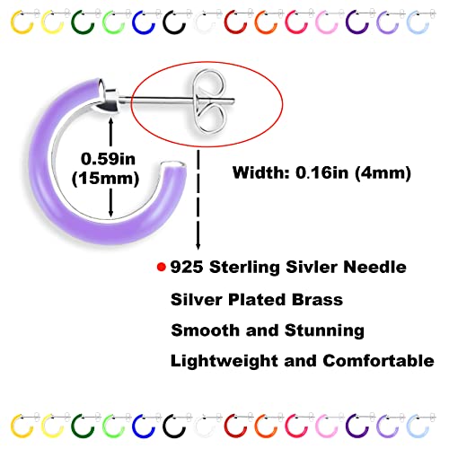 Sogee Small Hoop Earrings for Women Colored Enamel Hoops Set Simple Style for Any Occasions3