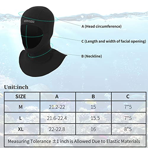 Neoprene Wetsuit Scuba Diving Hood for Men Woman Diving Snorkeling Kayaking Swimming Sailing Canoeing Surfing Water Sports/L - Thumbnail 7