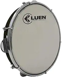 Pandeiro 10' Abs Preto 6 Afin Plat Inx Ferragem Cromada Holog Prata