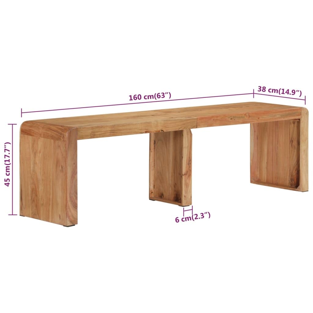 vidaXL Panca 160x38x45 cm in Legno Massello di Acacia
