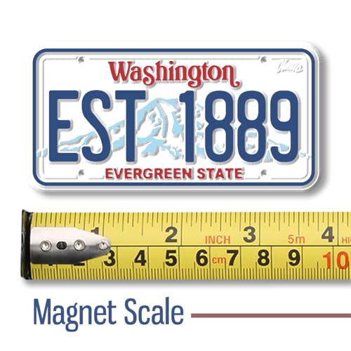 Imán decorativo placa de licencia Washington 1.9"x3.8" miniatura 2
