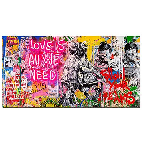 Impressions sur toile XXL Banksy decoration maison salon moderne