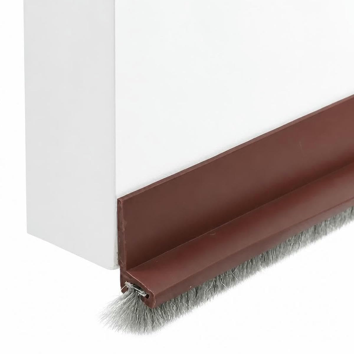 Door Seal Draft Stopper with Brush Reduce Noise, Rubber Door Sweep Breeze BlockerInsect Proof, dust Proof and Sound Proof seal-Brown-53.0mm-1M