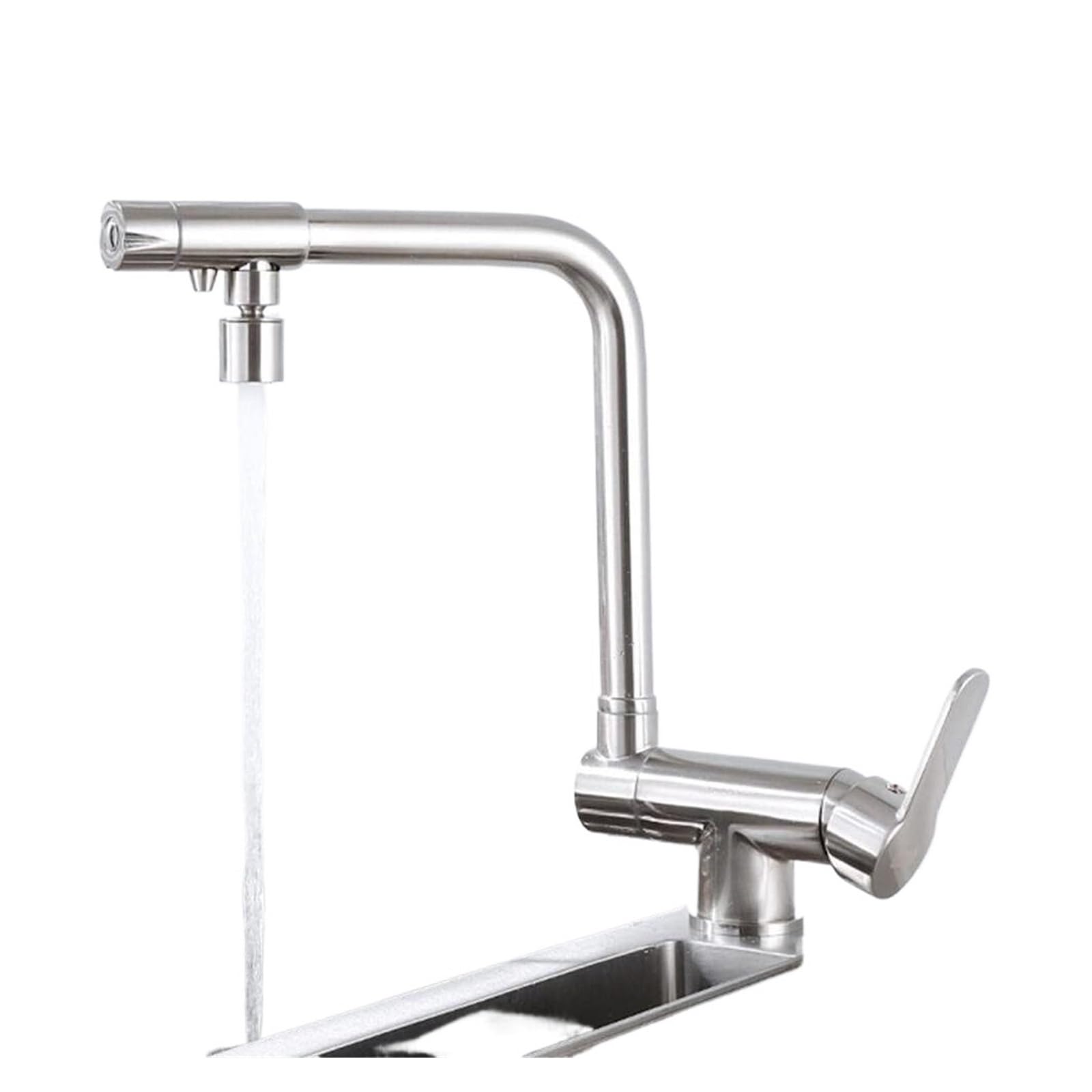 Eamrfvqt Brushed Brass Folding 3-Way Kitchen Sink Faucet