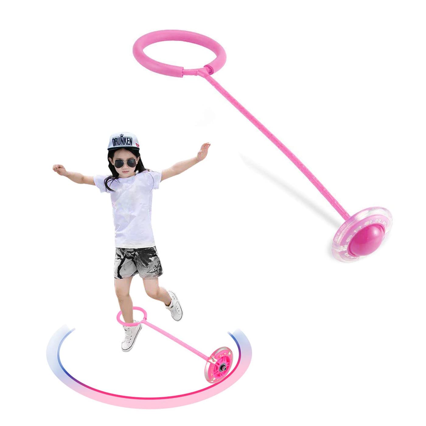 Majik LED Flashing Ankle Jumping Skipping Toy Ring for Kids Boys Girls (Pink) (B09PDJDCCQ) Amazon Price History, Amazon Price Tracker