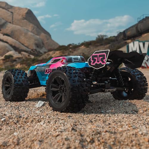 Image of ARRMA RC Truck 1 /8 KRATON 4X4 6S BLX BRUSHLESS V6 Speed Truck RTR (Lipo Battery and Charger Not Included) (Blue /Pink), ARA8608V6T2
