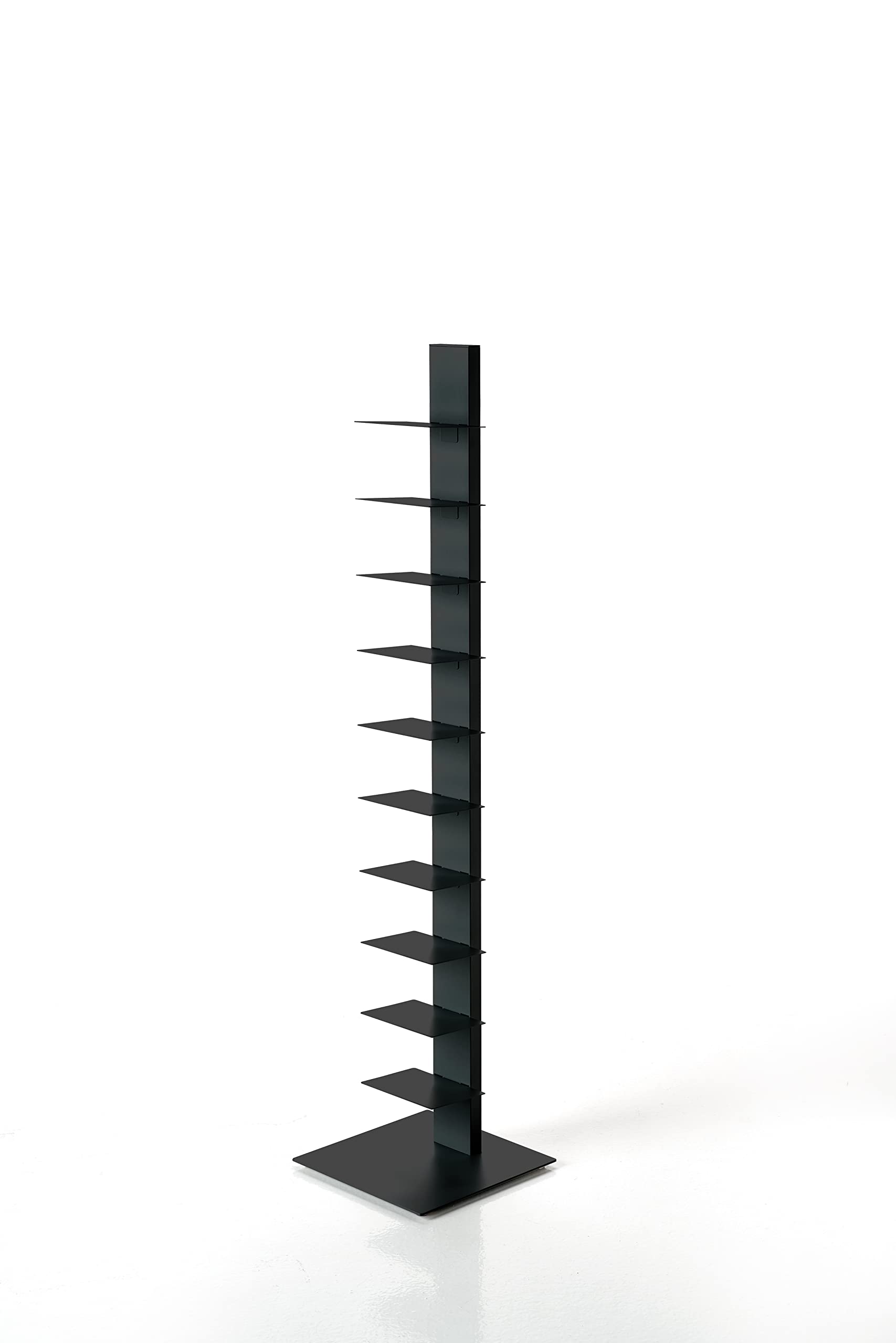 ZStyle BBB Italia Bücherregal Sapiens mit Säule freistehendes Regal mit Ablagen (152 cm, Schwarz)