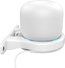 Delidigi Google WiFi Wall Mount ABS Bracket Holder Shelf for Google Nest WiFi Router and System[Built-in Cable Management](White)