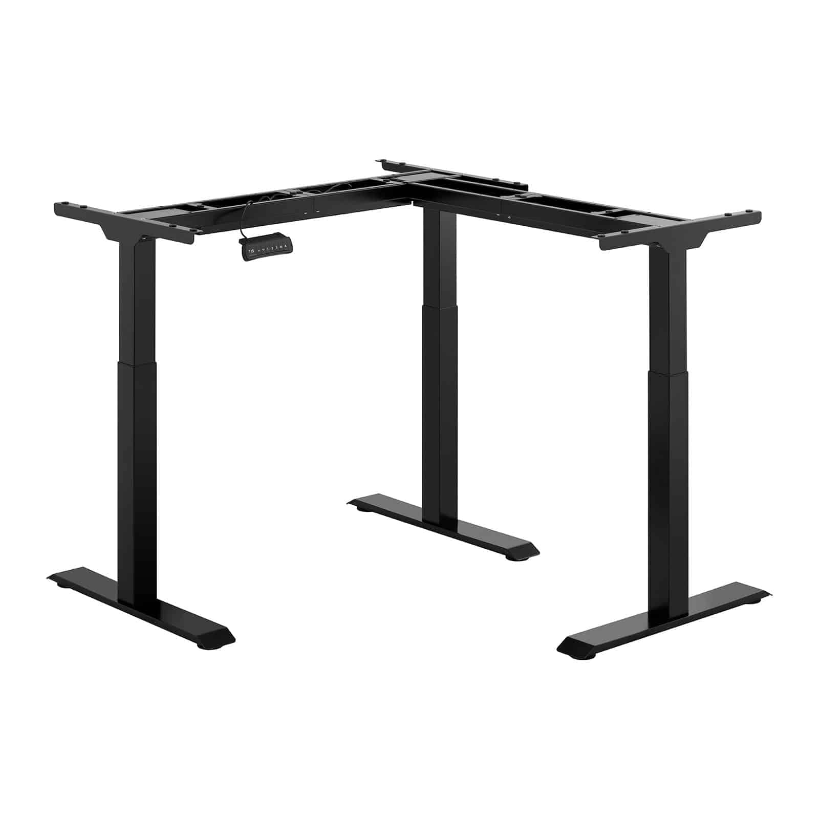 Fromm & Starck Höhenverstellbares Eckschreibtischgestell 69 - 118 cm einstellbare Breiten: 90 - 150 cm (L) / 110 - 190 cm (R) 150 kg 3 Motoren 450 W Memory-Funktion Schwarz Ecktischgestell