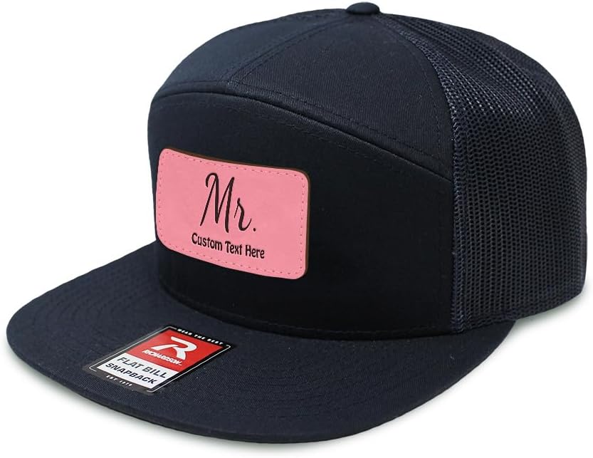 Custom Engraved Mesh Cap Hat Mr. Husband Wedding Marriage B Dad Leather Patch Hats