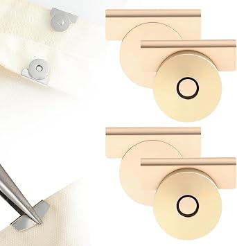 Seamless Magnetic Buckle Clasp for Bags, Clothing and DIY Crafts, 2025 New Metal Seamless Magnetic Buckle Purse Clasp, Multifunctional Seamless Snap No Sewing Required Bag Clip Goldern X2