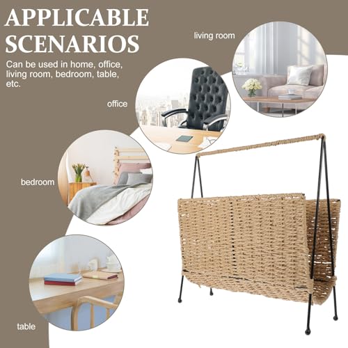 Panier de rangement en corde de papier et fer pour snacks et objets - 8