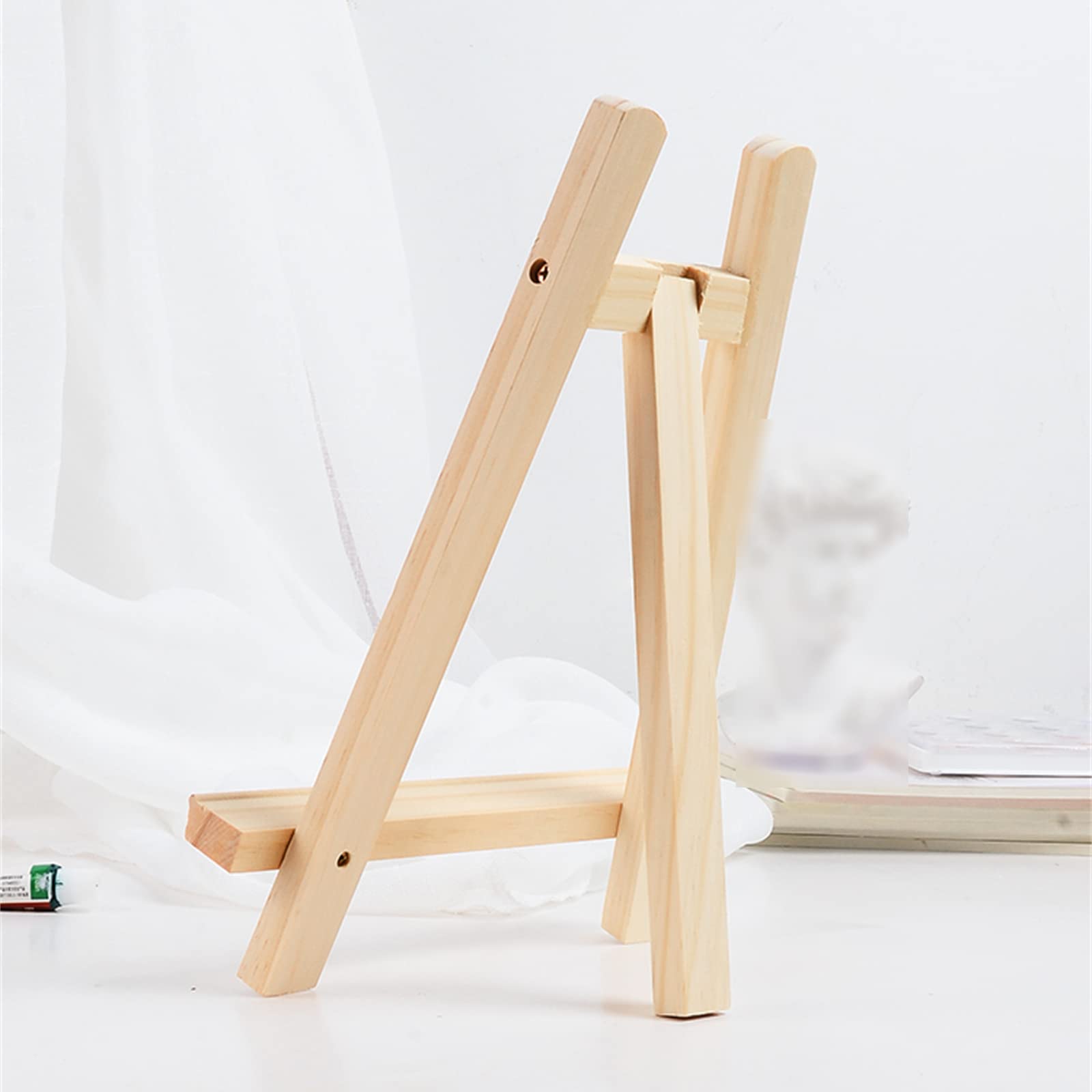 Caballete de exhibición de arte de mesa, 28 cm de alto, caballetes portátiles y ajustables, trípodes de madera pequeños, caballete para exhibir pinturas en lienzo, menú, letrero de boda (tamaño: 28
