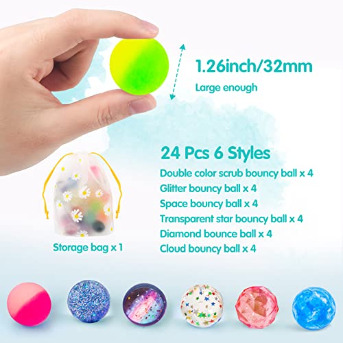 Ecoofor JM26 24 Pieces Bouncy Balls 32Mm Bounce Balls 6 Styles High Bouncing Balls Toys thumb #1