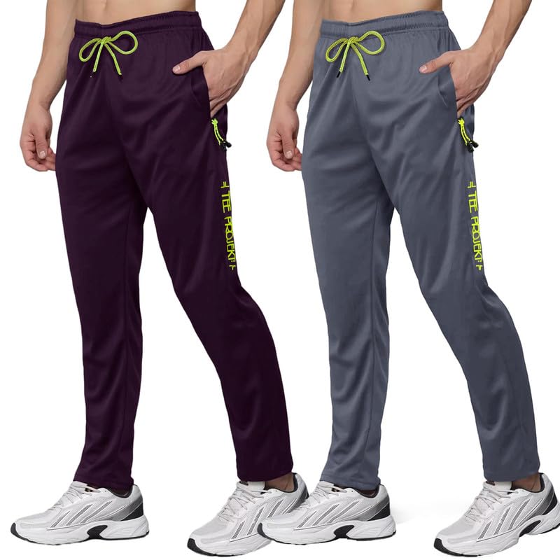 Image of Pinkmint Men's Combo Casual Trousers l Stylish Side Pocket with Zip l Lightweight & Comfortable Troser Pant for Summer (Pack of 2)