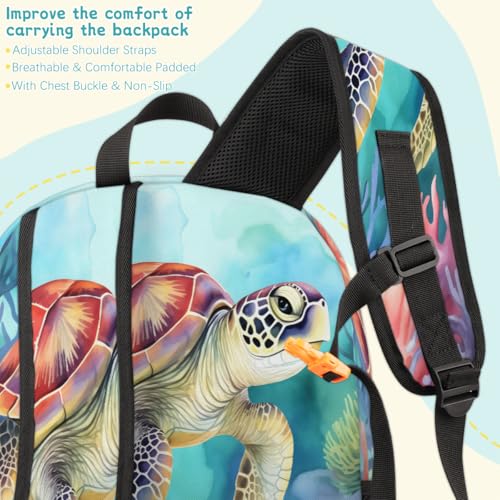 Sea Turtles Ocean Tortoise Laptop Backpack for Women Men, 18.3 Inch Large Computer Backpacks Fashion Teacher Nurse Bag Casual Daypack for Work Travel4