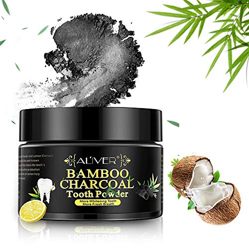 Blanchiment Dentaire Charbon, AIDUE Poudres Blanchiment des Dents au Charbon Actif Bamboo Soins Dentaire, 50g