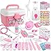 Anpro 46pcs Kit Maletin de Doctor y Enfermera,Juegos de Niños,Kit de Dentista con Estetoscopio y Abrigo,Regalo para Niños en Fiestas,Cumpleaños,Navidad, Juego de Roles del Doctor