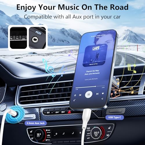 Aux naar USB C 3.5mm Audio Adapter Hi-Fi Stereo Cord voor iPhone 16 15 Pro Max Plus 16e, 3FT Hoofdtelefoon Mannelijke Auto Auxiliary Kabel voor Samsung Galaxy A16 S25 Ultra S25 Edge S24 S23 S22 Z Flip - Afbeelding 3