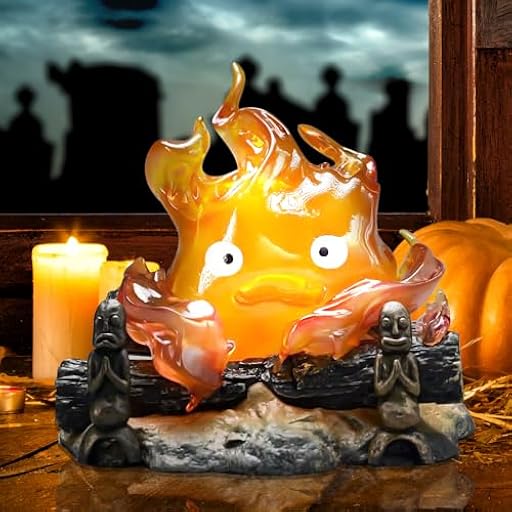 KUWUNG Luz nocturna Calcifer, lámpara Calcifer, adornos modelo de escritorio Calcifer, lindos adornos de elfos de fuego de anime, luz ambiental de llama adecuada para Halloween | Ya disponible en tu tienda friki favorita! En mundofriki.es! KUWUNG Luz nocturna Calcifer, lámpara Calcifer, adornos modelo de escritorio Calcifer, lindos adornos de elfos de fuego de anime, luz ambiental de llama adecuada para Halloween | Ya disponible en tu tienda friki favorita! En mundofriki.es!
