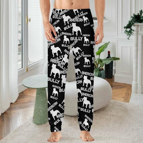 American Bully Dog Soft Men's Pajama Pant Straight-Fit Jogger Sleep Pants Casual Lounge Sleepwear PJs2