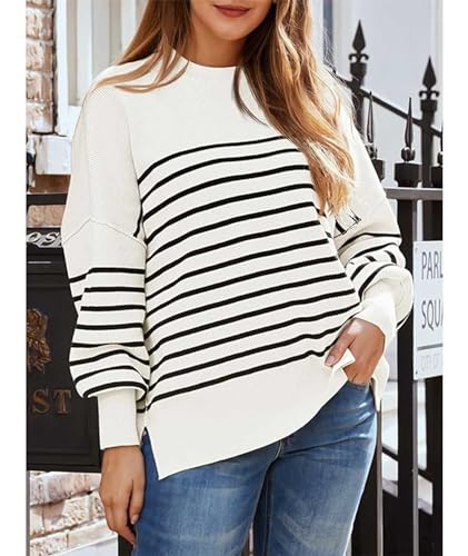 Image of SEMATOMALA Women's Oversized Plain Batwing Sweaters Fall Winter Crewneck Trendy Pullover Knit Jumper Tops