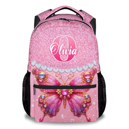 Personalized Backpack for Girls, Butterfly Backpacks for Kids, 17