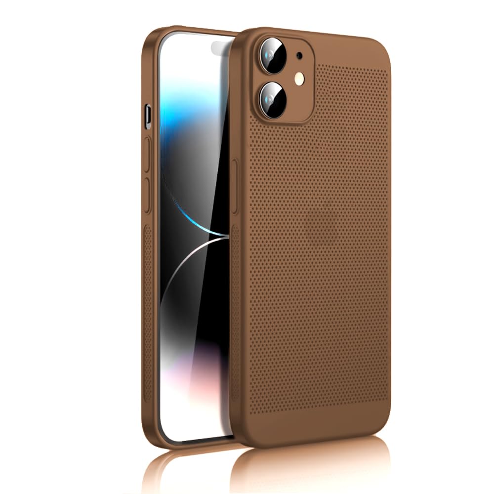 Dl3 Mobilak Case For iPhone 11 6.1-Inch Heat Dissipation Case with Built-in Camera Lens Protector Slim Fit Breathable Cooling Anti-Fingerprint Hard PC Back Shockproof Cover