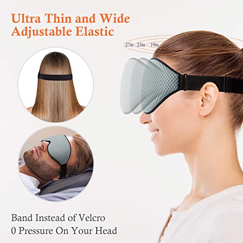 Unimi 3D Sleep Mask, Total Darkness,2020 Mesh Sleep Eye Mask for Women Men, Soft Material, Breathable Mesh Vents, Molded Eye Shade Cover with Adjustable Strap for Travel, Nap Blue - Thumbnail 3