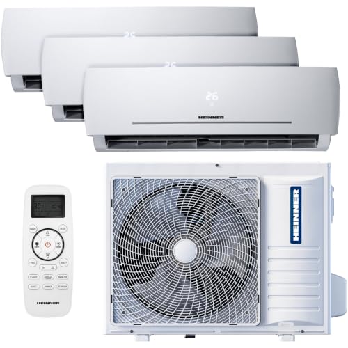 HACMS Multisplit Klimaanlage Split 24000 BTU Set mit 3 Innengeräten (2x 9000 + 1x 12000 BTU) – Inverter...