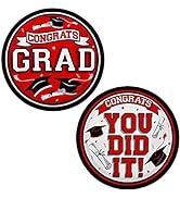 Gatherfun 2023 Graduation Party Supplies red Dinnerware Disposable Paper Plates for Congrats Grad...