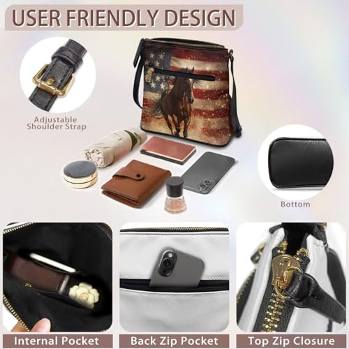 Image of Leather Purses for Women, Leather Hobo Bags for Women Travel Sling Purse Triple Zippered Pockets Shoulder Bag