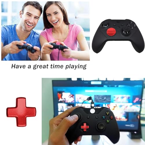 Image of 2 Pack Elite 2 Metal D-Pads Replacement for Xbox One Elite Series 2 Controller, Magnetic Standard D-Pad and Faceted D-Pad for Xbox One Elite Series 2 /Series 2 Core /Series 1 Controller (Red)