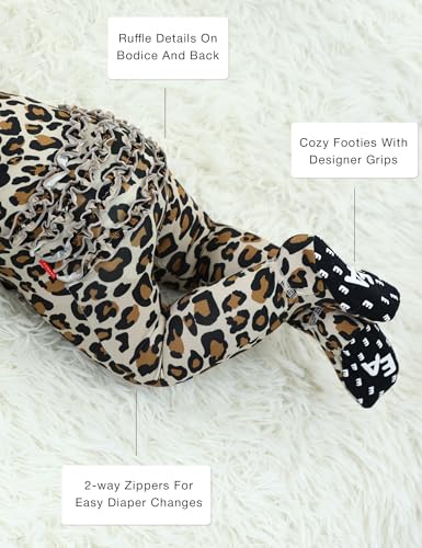 Bamboo Viscose Baby Girl Footie Pajamas, Newborn Sleepers Infant Onesie, 2-Way Zipper Footed Pjs3