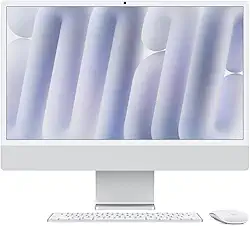 Apple 2024 iMac (de 24 polegadas, Chip M4 da Apple com CPU de 10 núcleos e GPU de 10 núcleos, 16GB Memória unificada, de 256 GB) - Prateado