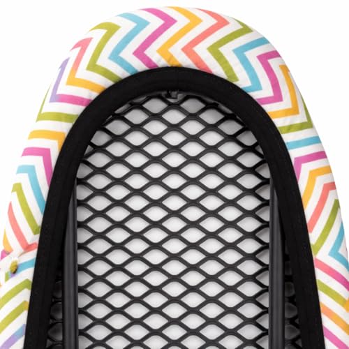 Alpha Aim Extra Large Ironing Board Cover - Universal Fit 122x38cm to 145x54cm - Elasticated with Adjustable Cord Toggle, Thick Felt Padding, Premium Cotton, Washable Chevron Design - Image 5