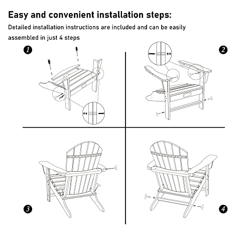 Casainc Adirondack Chair Patio Outdoor Garden Wood-Like Weather Resistant Lawn Porch Relaxing Chair, Widened Armrests 4.7 Inches, Load Capacity Of 380 Lbs Green #TOP6